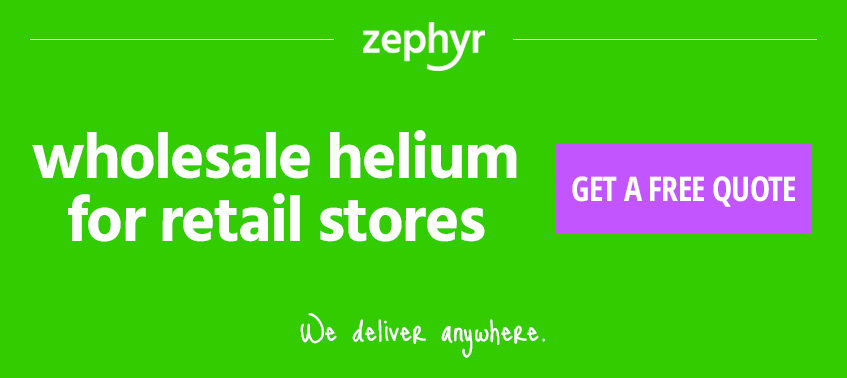 Wholesale helium for retail chains stores Zephyr helium quote